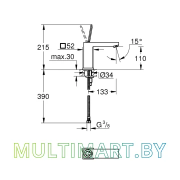 Смеситель Grohe Eurocube Joy (23658000) картинка 2